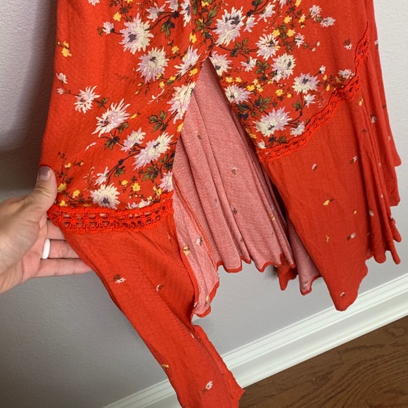 Free People Paradise Printed Maxi Dress in Red New - Picture 5 of 8